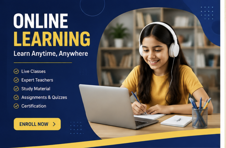 A student is learning online